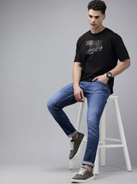 SPYKAR Men Slim Fit Low-Rise Heavy Fade Narrow Leg Stretchable Jeans