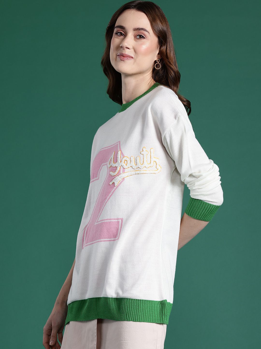 DressBerry Self-Design Applique Detail Pullover