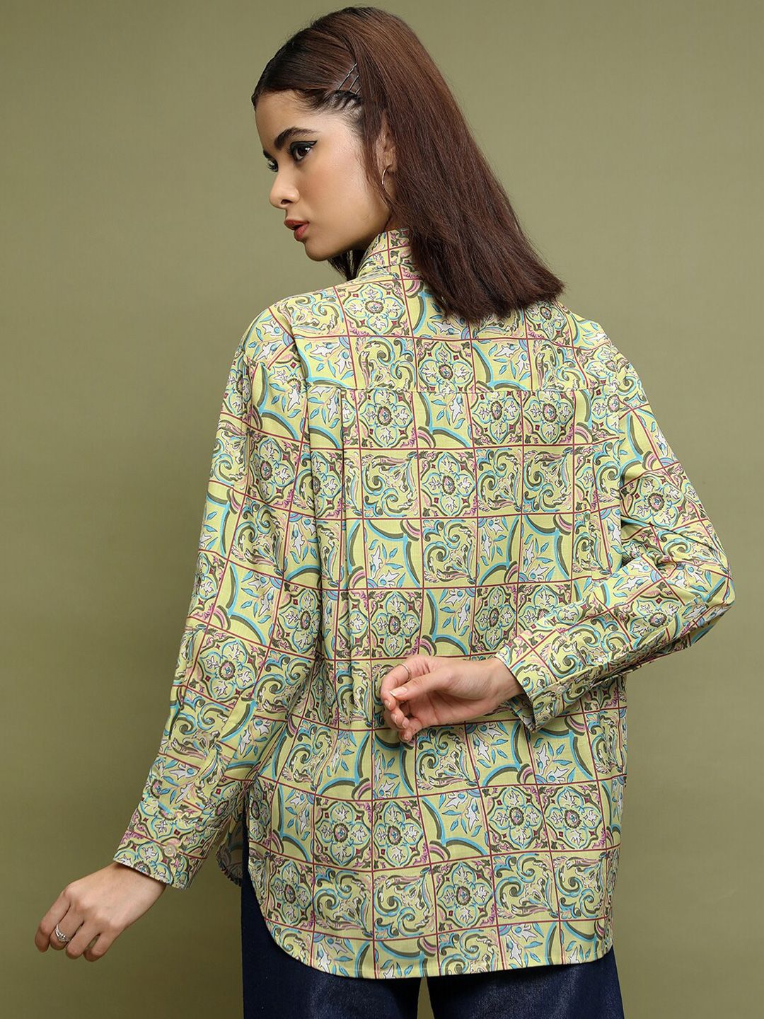 Vishudh Ethnic Motifs Printed Spread Collar Casual Shirt