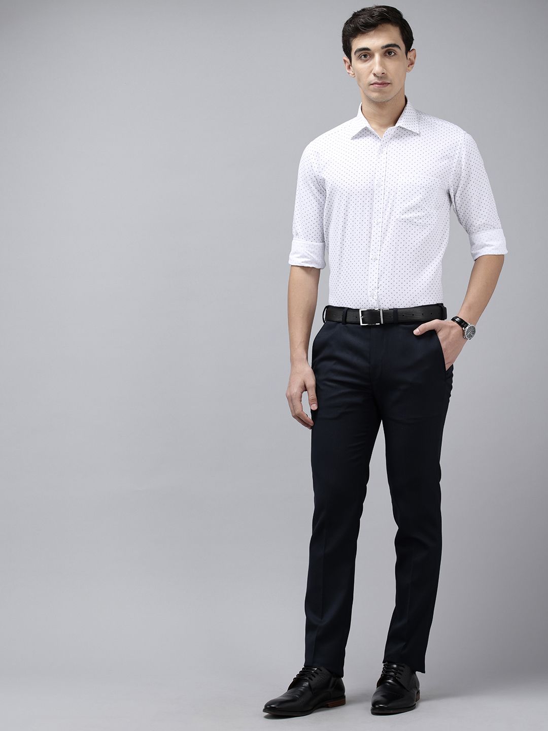 Park Avenue Slim Fit Geometric Printed Formal Shirt