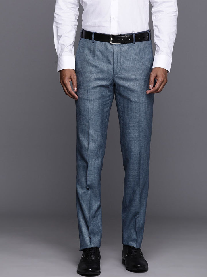 Raymond Men Textured Slim Fit Trousers