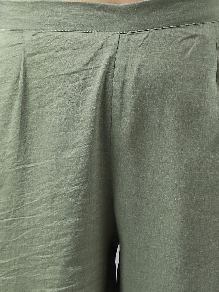 KALINI Striped Round Neck Kurta with Trousers