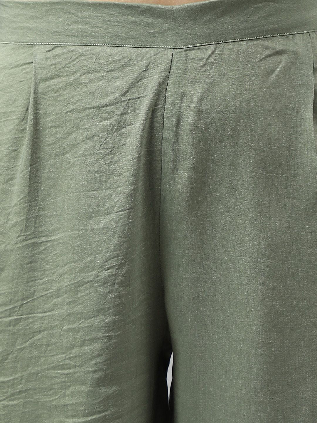 KALINI Striped Round Neck Kurta with Trousers