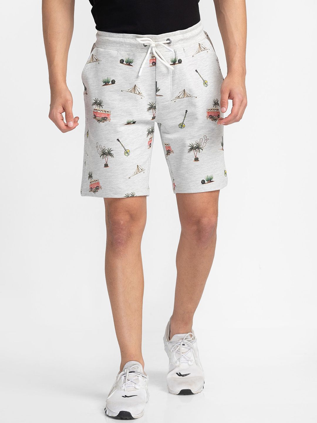 Being Human Men Mid-Rise Printed Regular Fit Casual Shorts