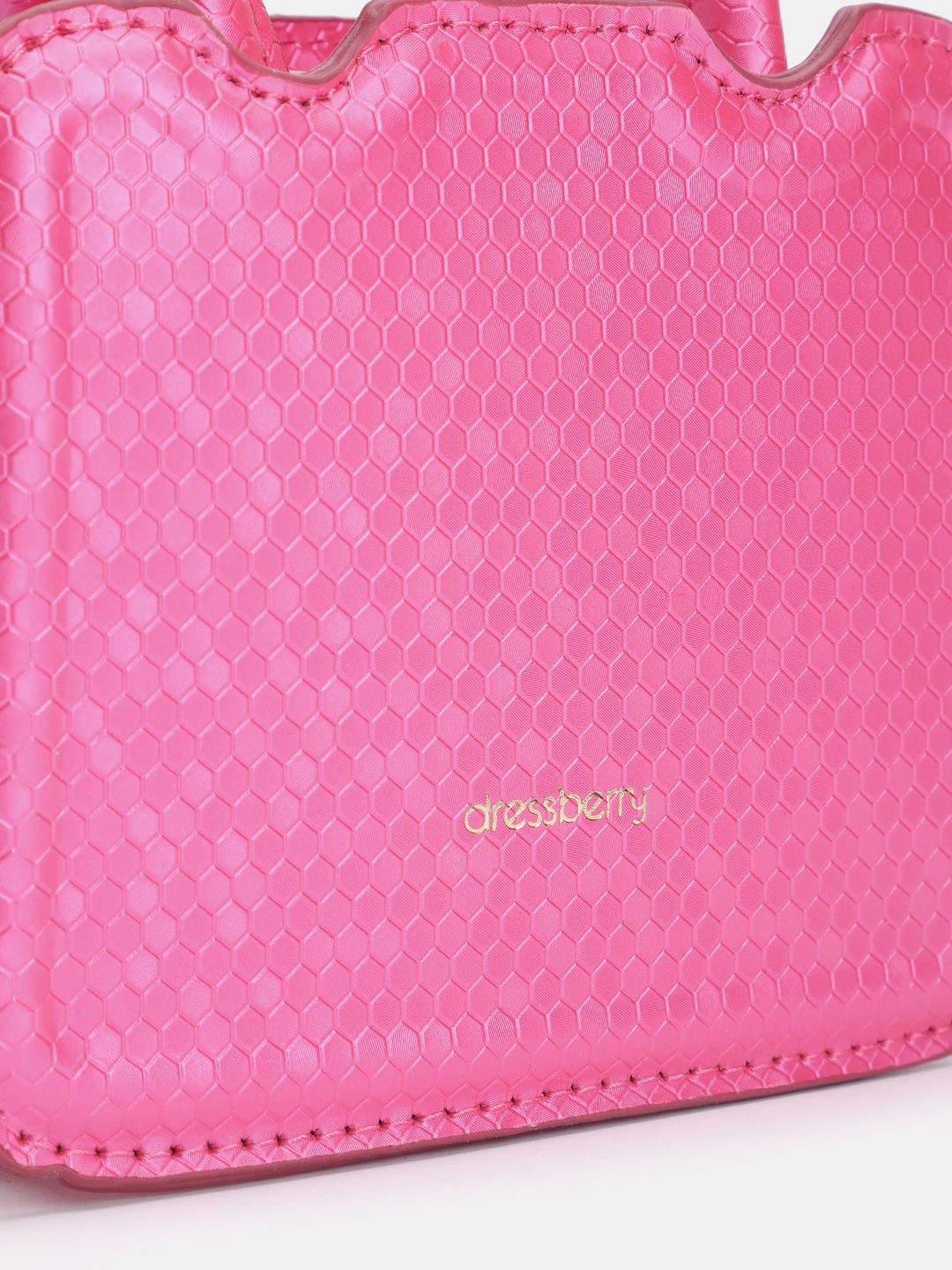 DressBerry Snake Skin Textured Structured Handheld Bag