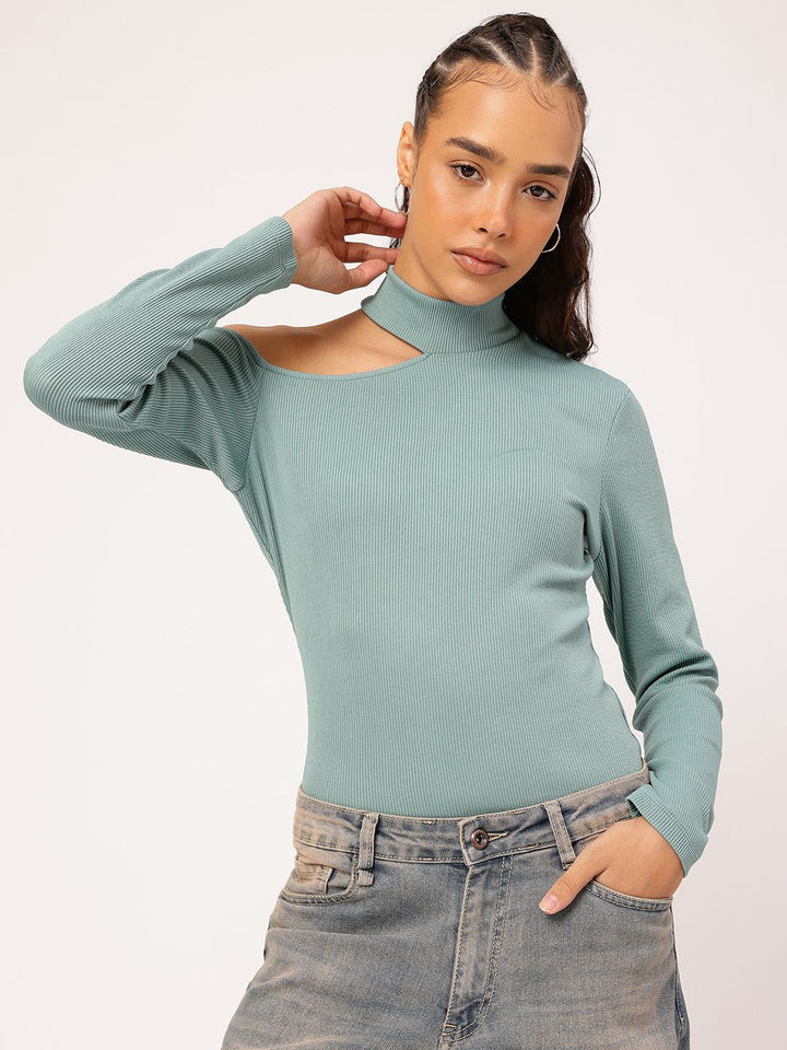 DressBerry Ribbed Rebel Cut Out Ribbed Top