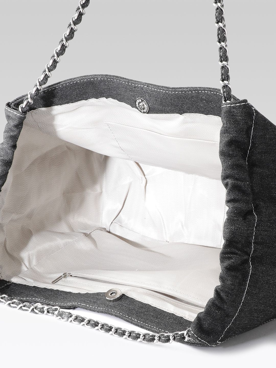 Lino Perros Denim Structured Shoulder Bag