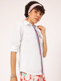 DressBerry Modern Refinement Contrast Placket Shirt