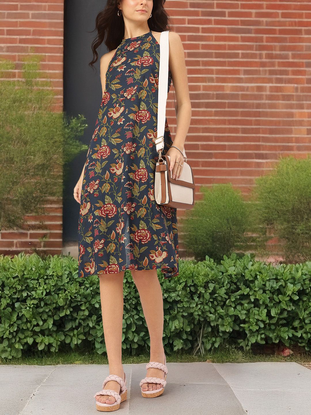 DressBerry Wildflower Wonder Halter Haul Cotton Cambric Dress