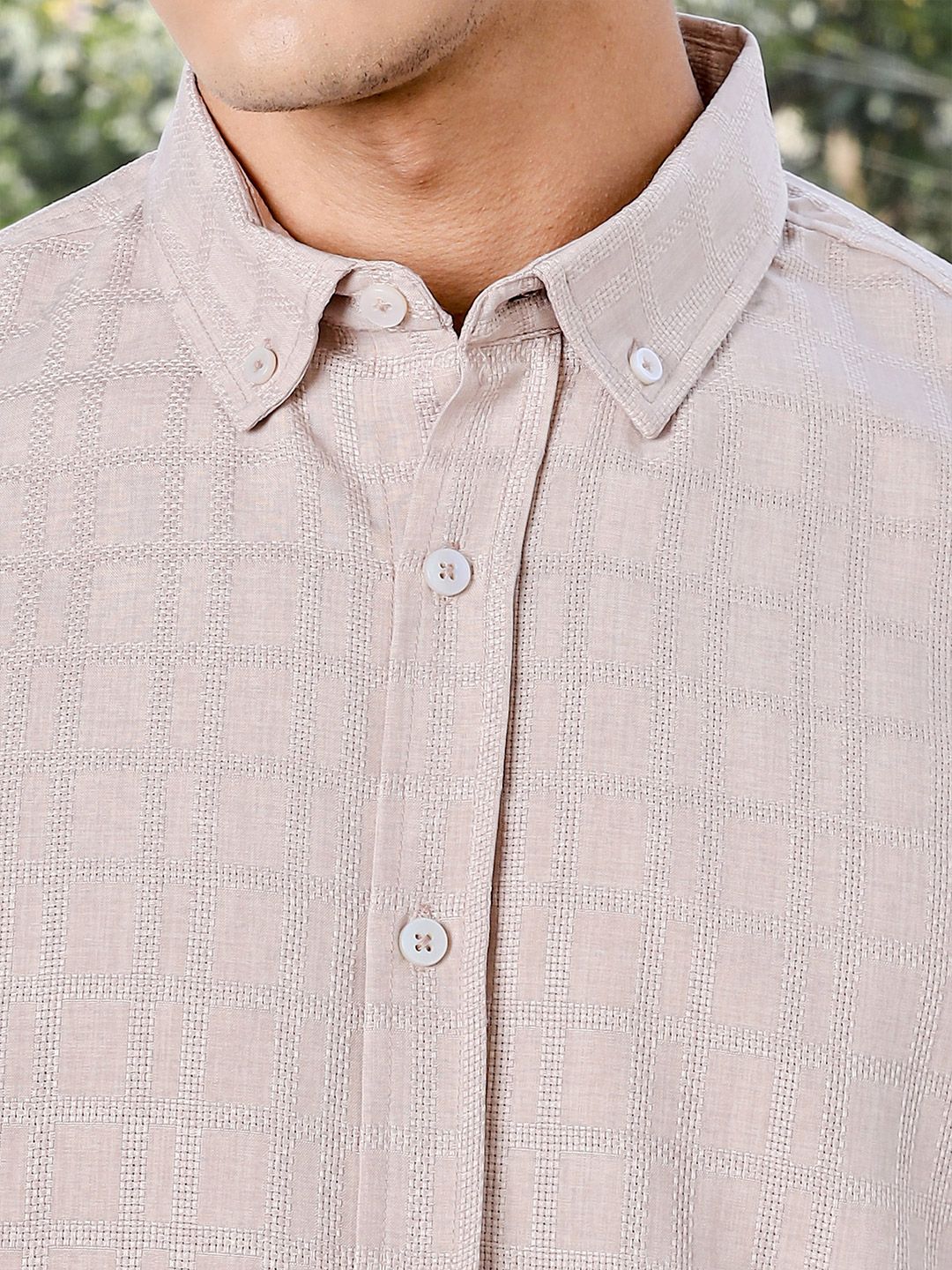 Thomas Scott Men Premium Fit Button-Down Collar Textured Casual Shirt