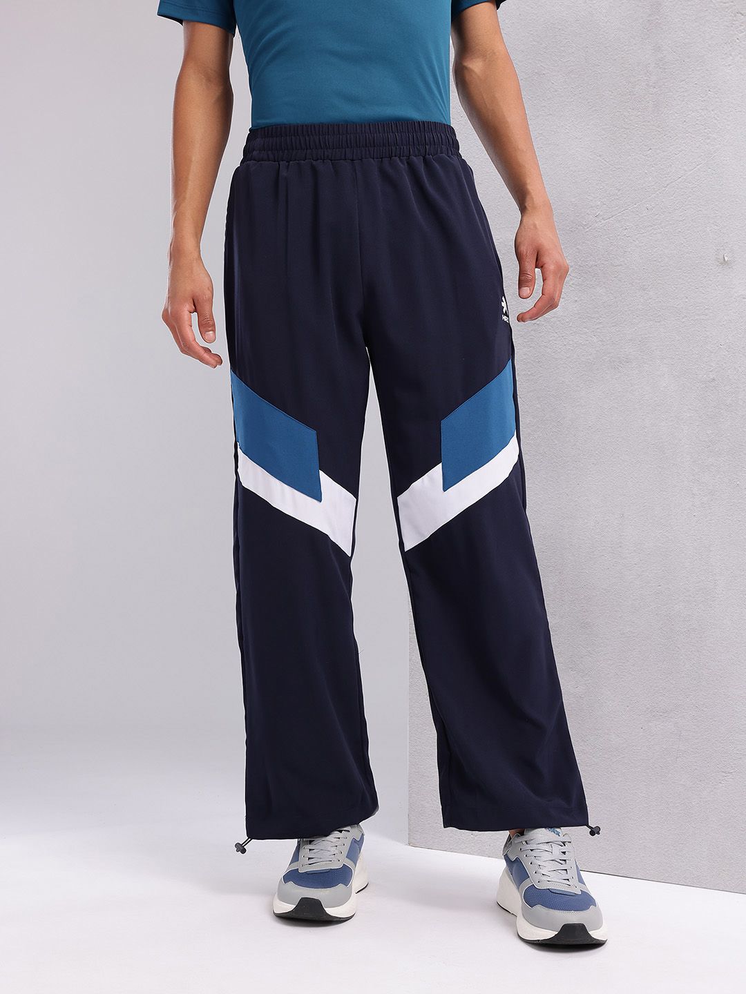 HRX by Hrithik Roshan Men  Lifestyle Mid-Rise Colorblocked Casual Track Pants with Toggle