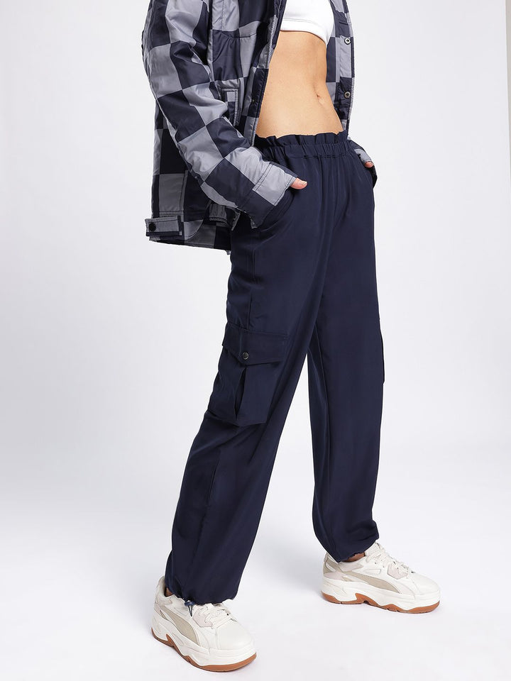 DressBerry Women Elevated Essentials Toggled Cargo Track Pant