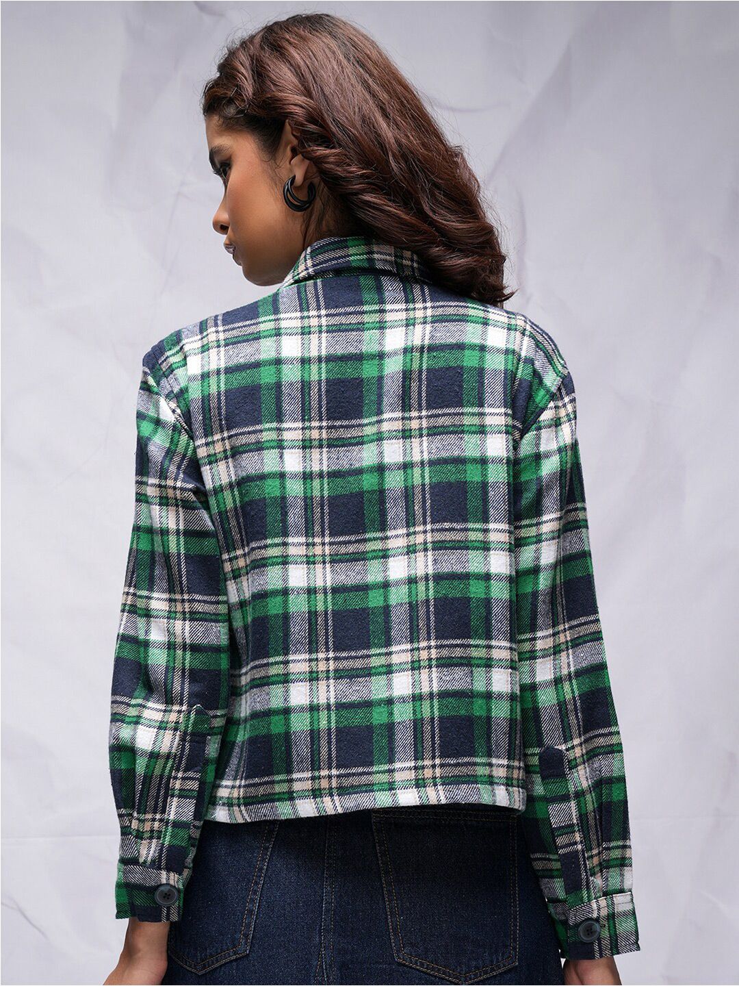 Tokyo Talkies Navy Blue Checked Classic Casual Shirt