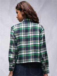 Tokyo Talkies Navy Blue Checked Classic Casual Shirt