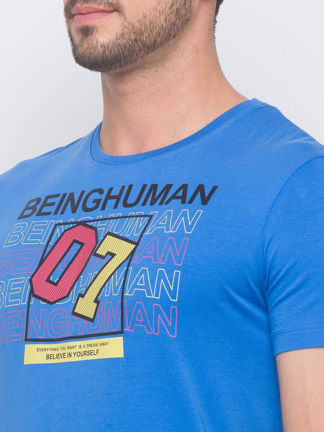 Being Human Men Blue Printed T-shirt