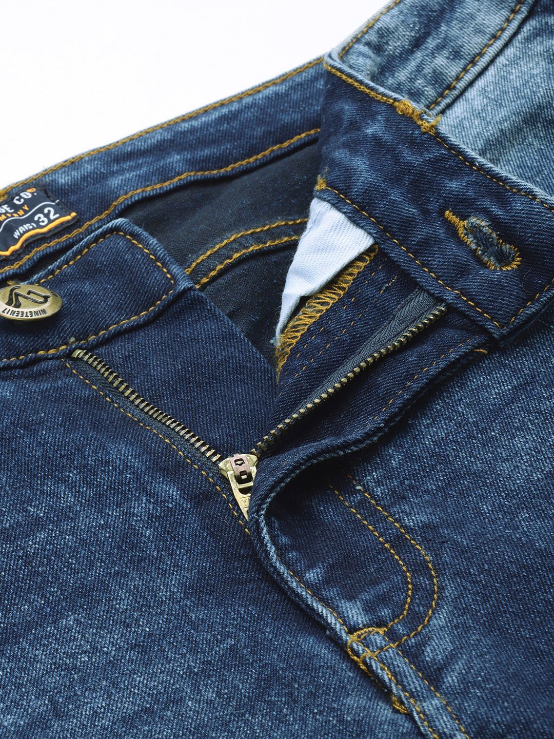 The Indian Garage Co Men Slim Fit Light Fade Stretchable Jeans