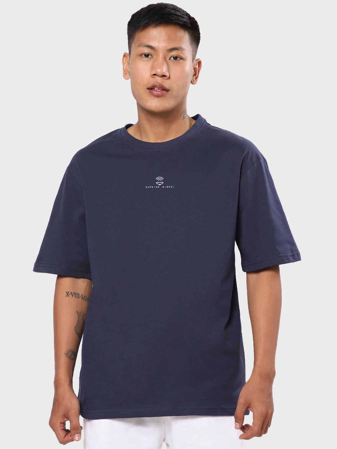 Bewakoof Men Typography Printed Drop-Shoulder Sleeves Oversize Cotton T-shirt