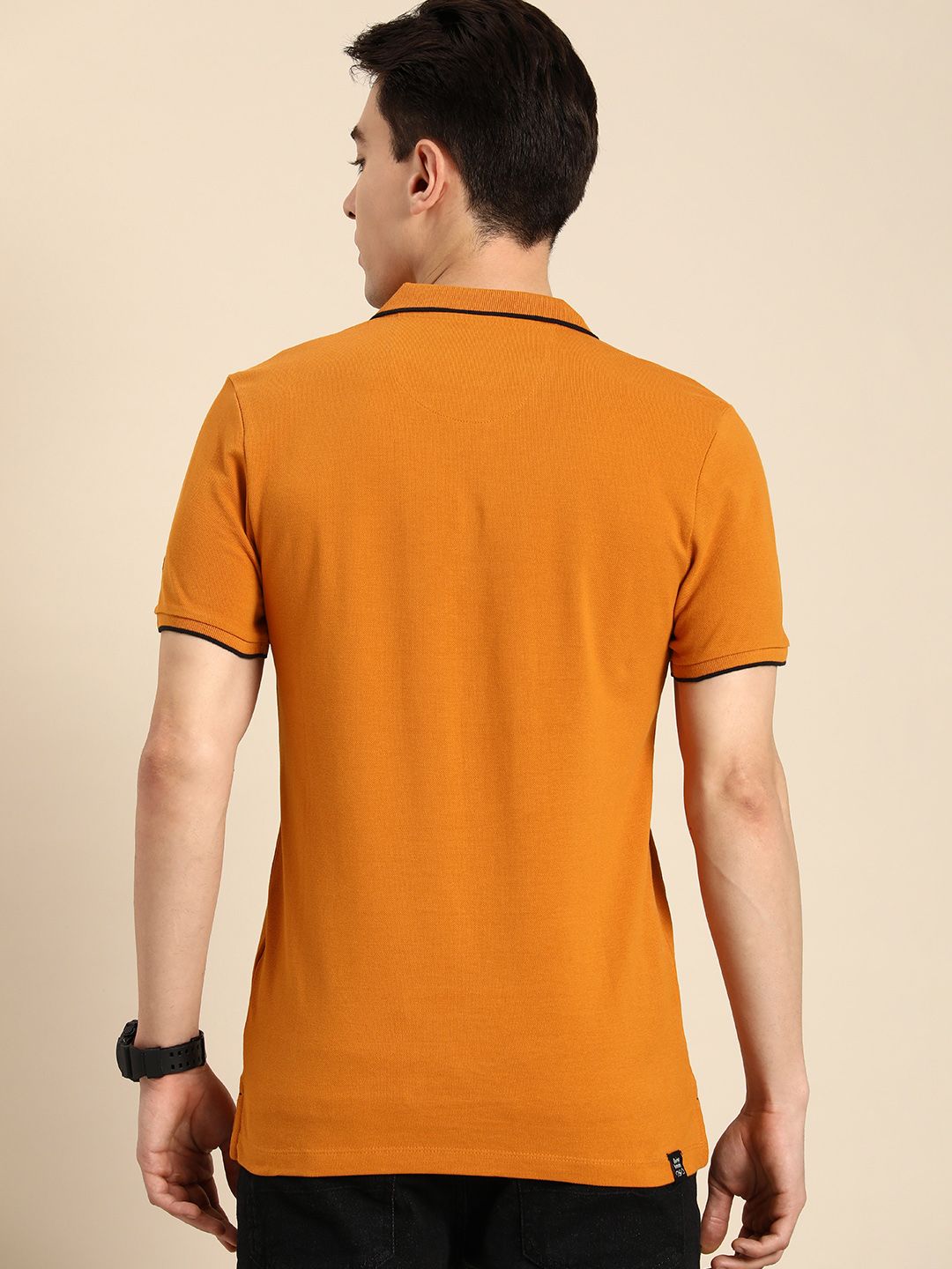Menjadi Lelaki Pakaian Manusia Logo Jenama Kapas Tulen T-Shirt Kolar Polo