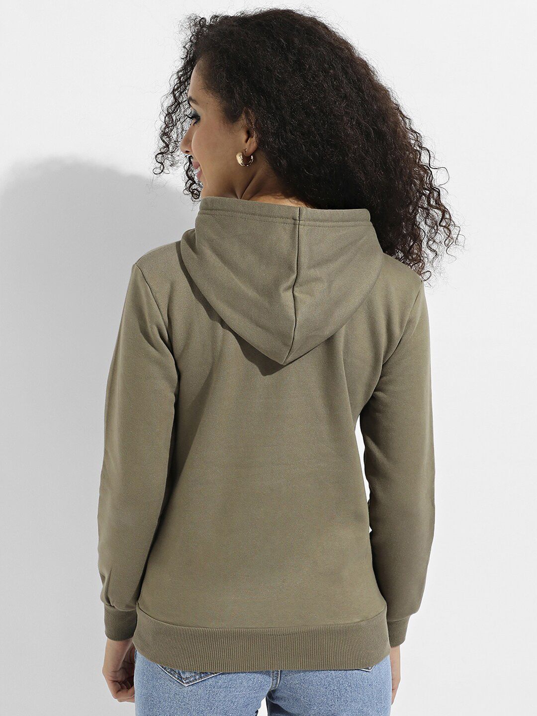 Sweatshirt kapas bertudung sutra kampus