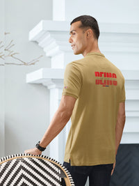 Being Human Clothing Men Pure Cotton Henley Neck Applique T-shirt