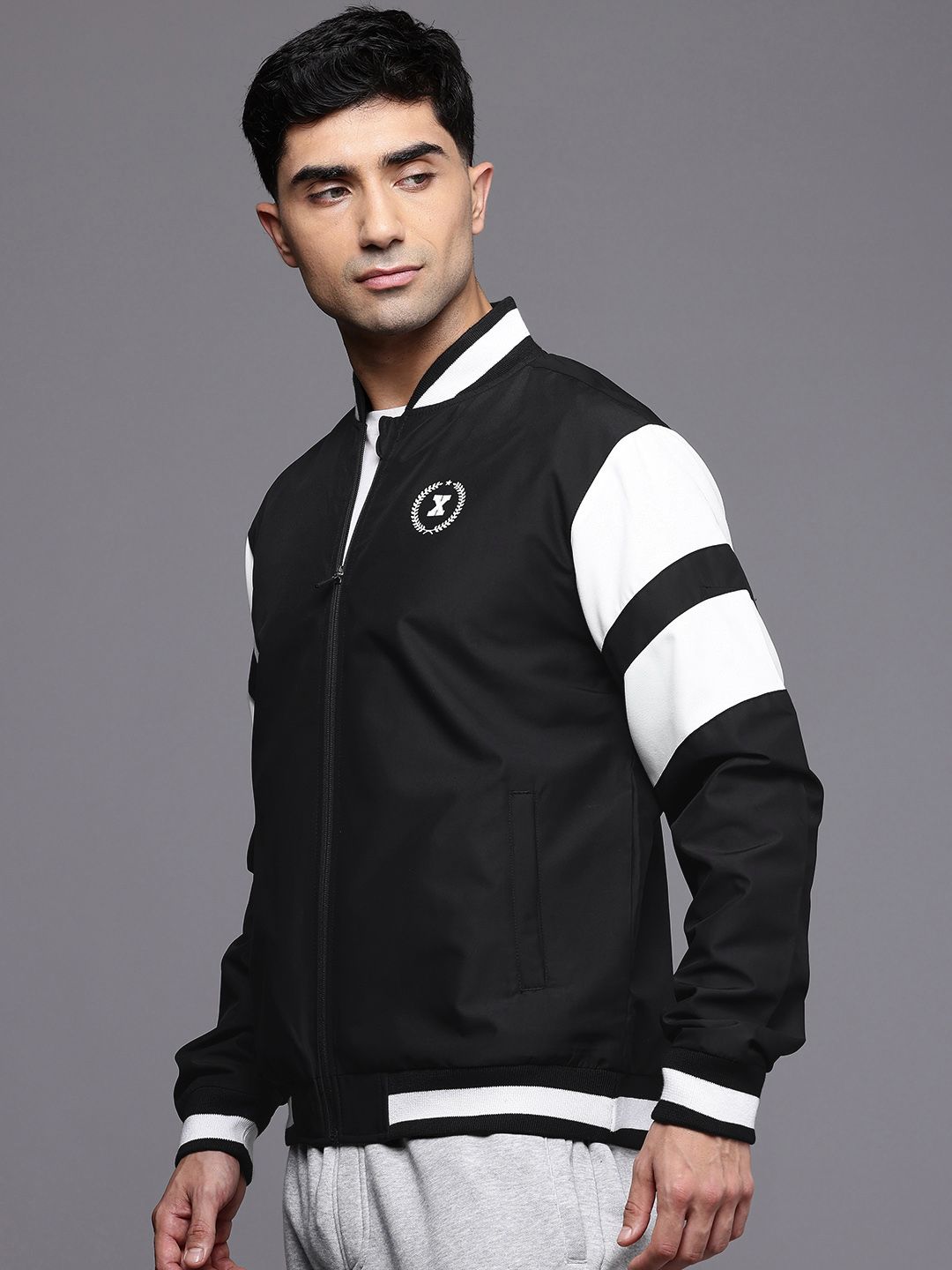 HRX by Hrithik Roshan Prosport-Collection Typography Printed Varsity Jacket