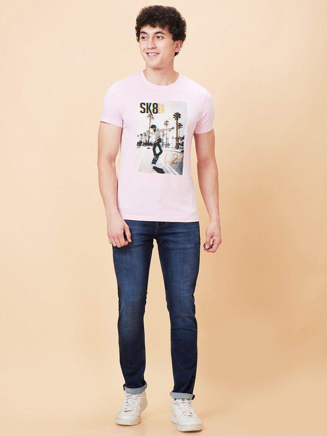 Being Human Graphic Printed Round Neck Casual T-shirt