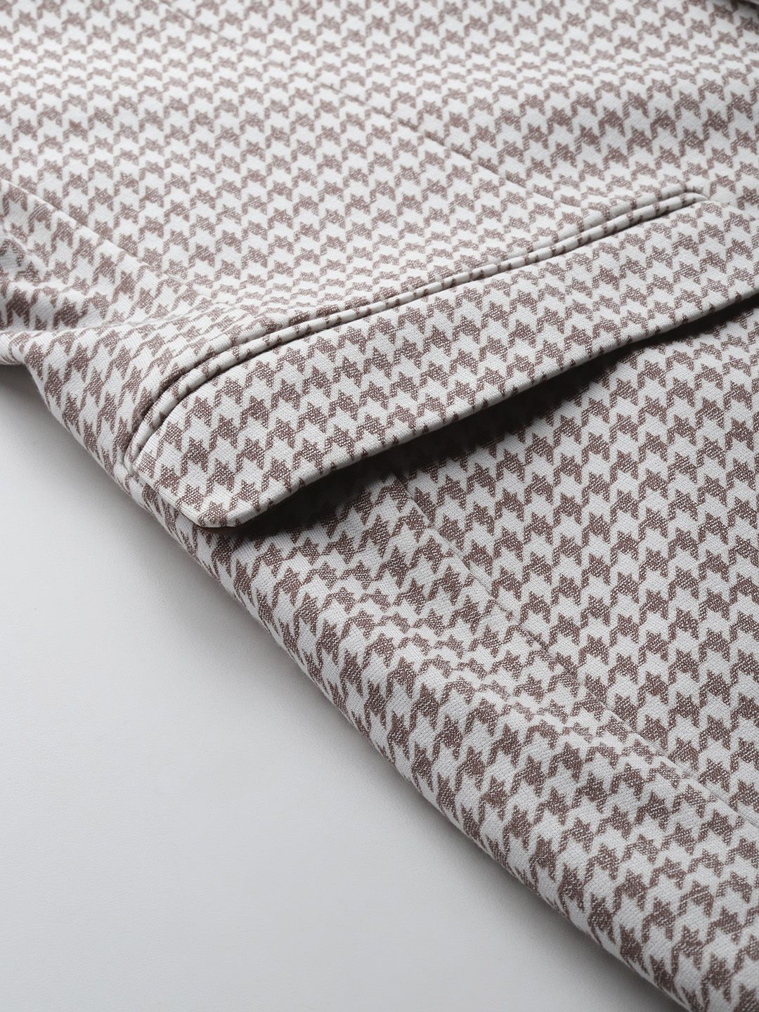 Park Avenue Houndstooth Checked Slim Fit Blazer