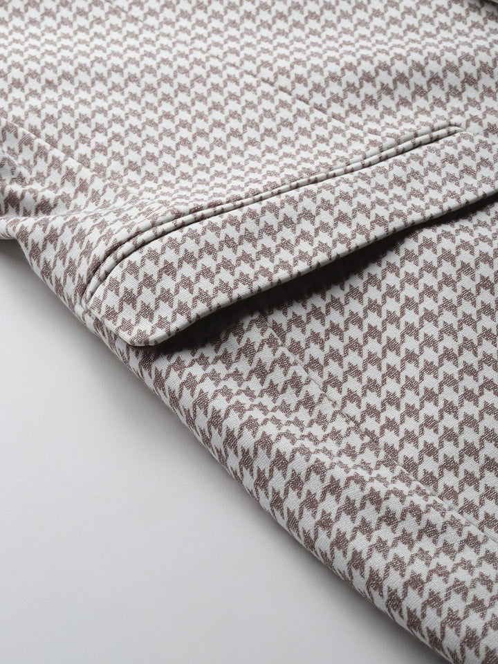 Park Avenue Houndstooth Checked Slim Fit Blazer