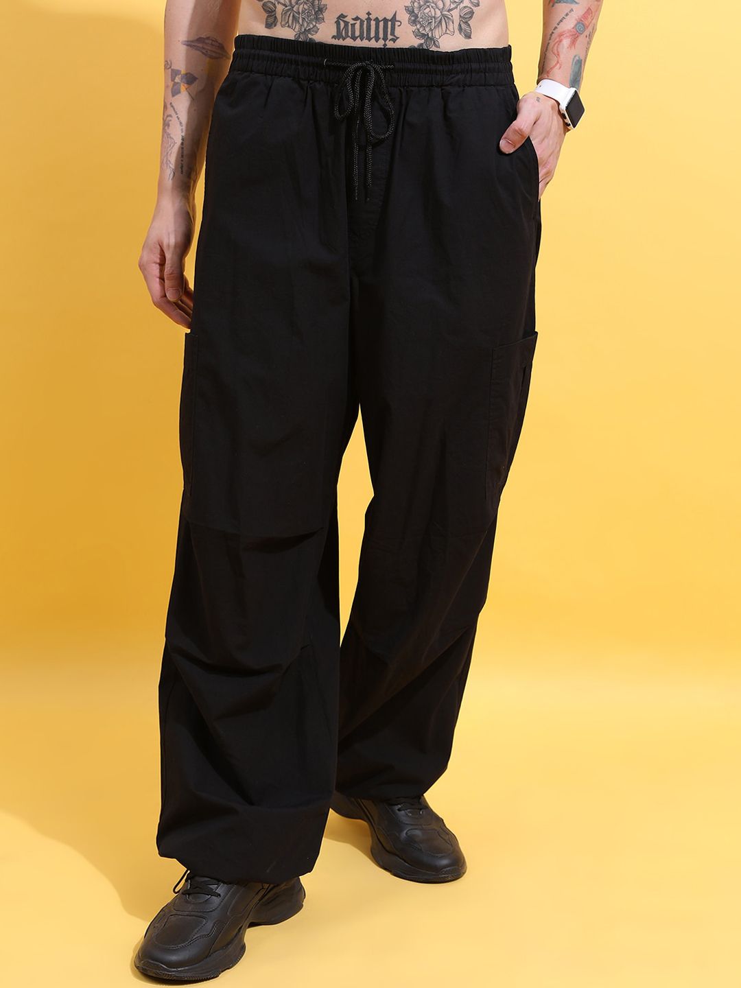 Highlander Men Cotton Parachute Drop Crotch Relax Baggy Fit Carger Jogger Seluar