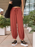 DressBerry Women Bohemian Bliss Crinkled Buttoned-Cuffs Trousers