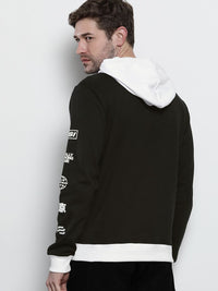 The Indian Garage Co Men Black Printed Hooded Sweatshirt