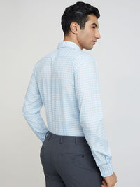 Park Avenue Slim Fit Windowpane Checked Pure Cotton Formal Shirt