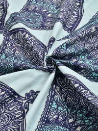 KLOTTHE Blue Geometric 300 TC Super King Fine Bedsheets