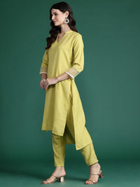 Indo Era Solid High Low Kurta with Trousers