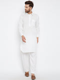 SOJANYA Shirt Collar Curved Hem Pathani Kurta with Salwar