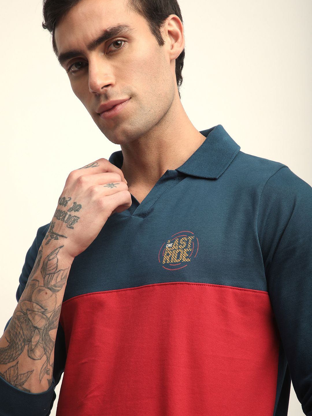 Difference Of Opinion Men Long Sleeve Regular Fit Polo Tshirt