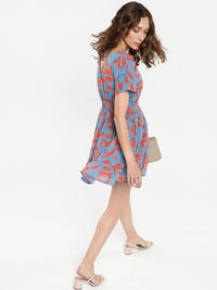 RAREISM Floral Printed V-Neck Fit & Flare Dress