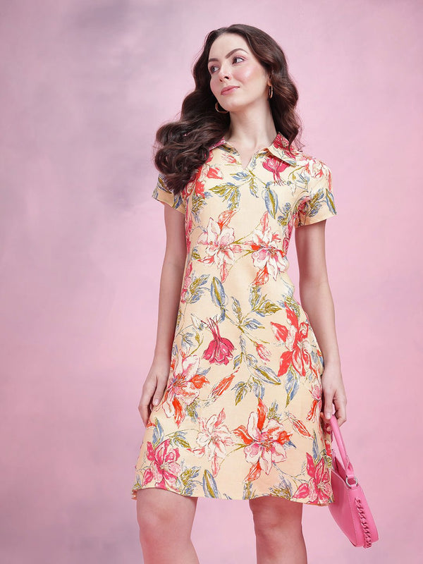 DressBerry Floral Print A-Line Dress