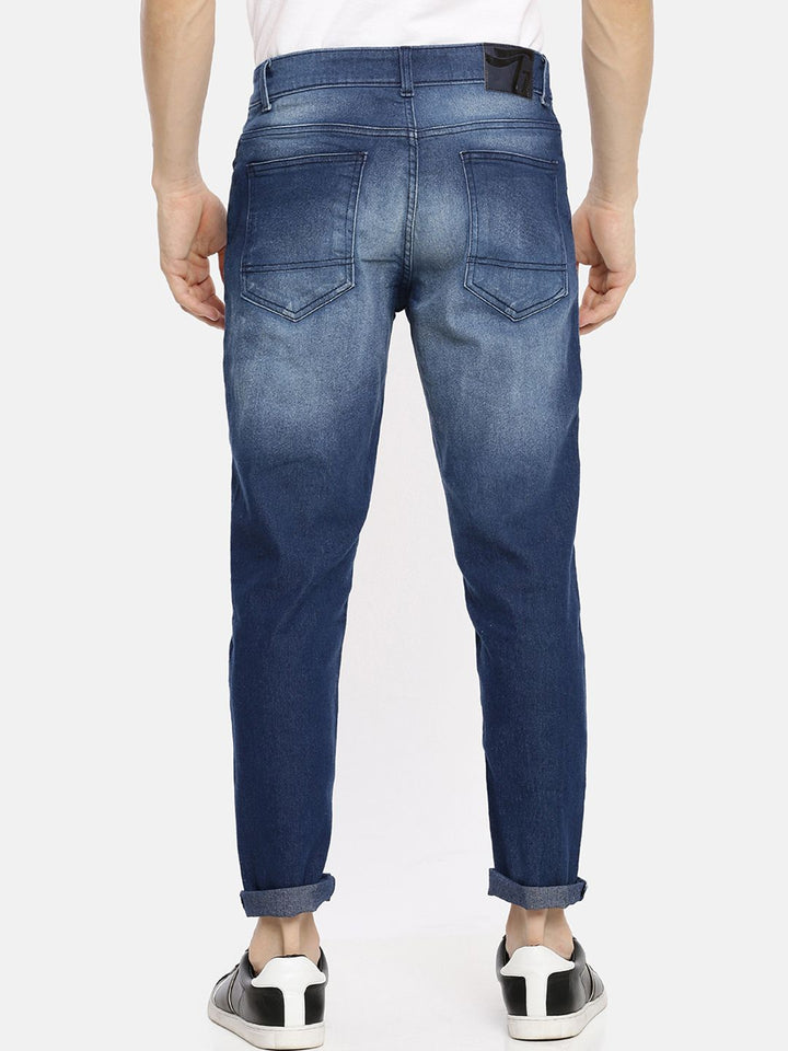 The Indian Garage Co Men Blue Slim Fit Heavy Fade Jeans