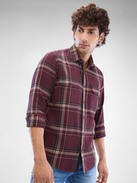 SPYKAR Men Slim Fit Tartan Checks Opaque Checked Casual Shirt