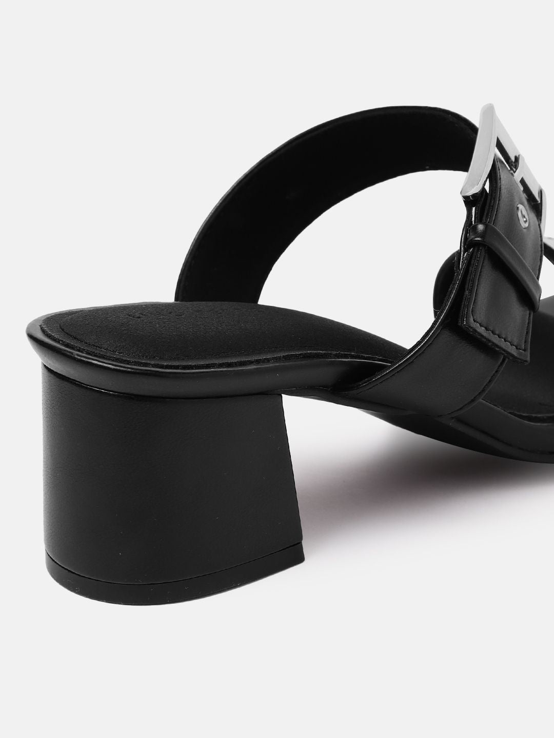 Lino Perros Women Double Strap Block Heels with Buckle Detail