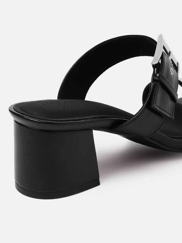 Lino Perros Women Double Strap Block Heels with Buckle Detail