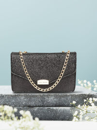 Lino Perros Black Shimmer Sling Bag