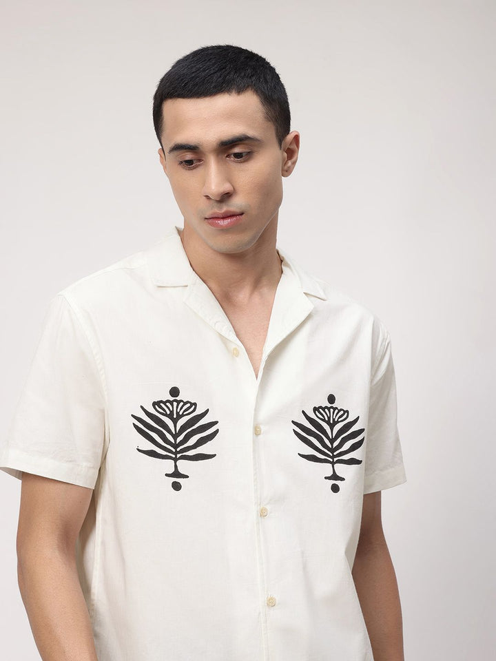 ether Artisan Pure Cotton Hand Block Printed Relaxed Fit Casual Shirt
