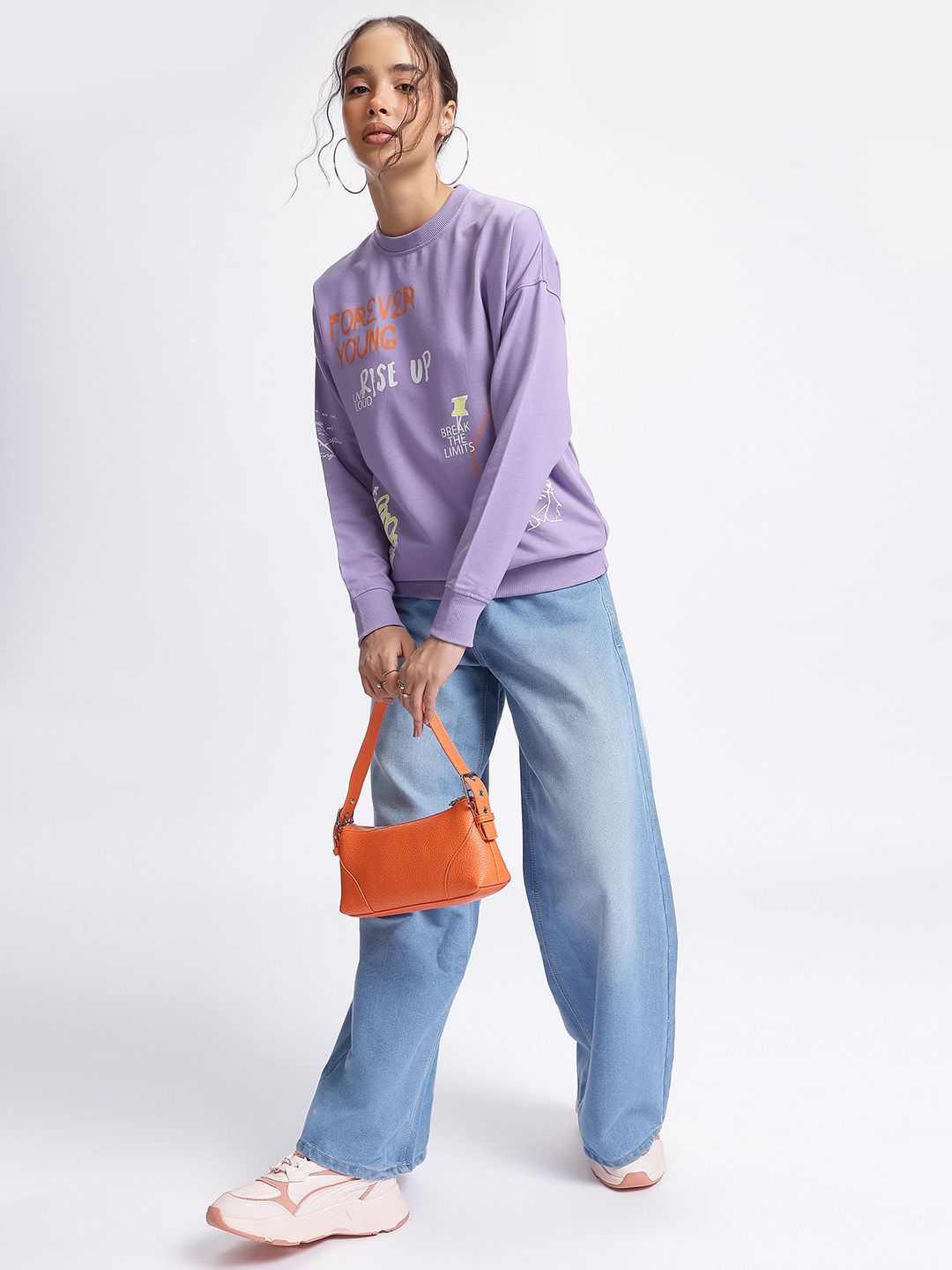 DressBerry Typo-Tastic Fluid Drop Breathable Sweatshirt