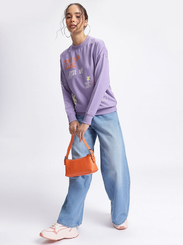 DressBerry Typo-Tastic Fluid Drop Breathable Sweatshirt