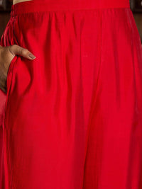 Indo Era Ethnic Motifs Embroidered Sequined Straight Kurta With Trousers & Dupatta