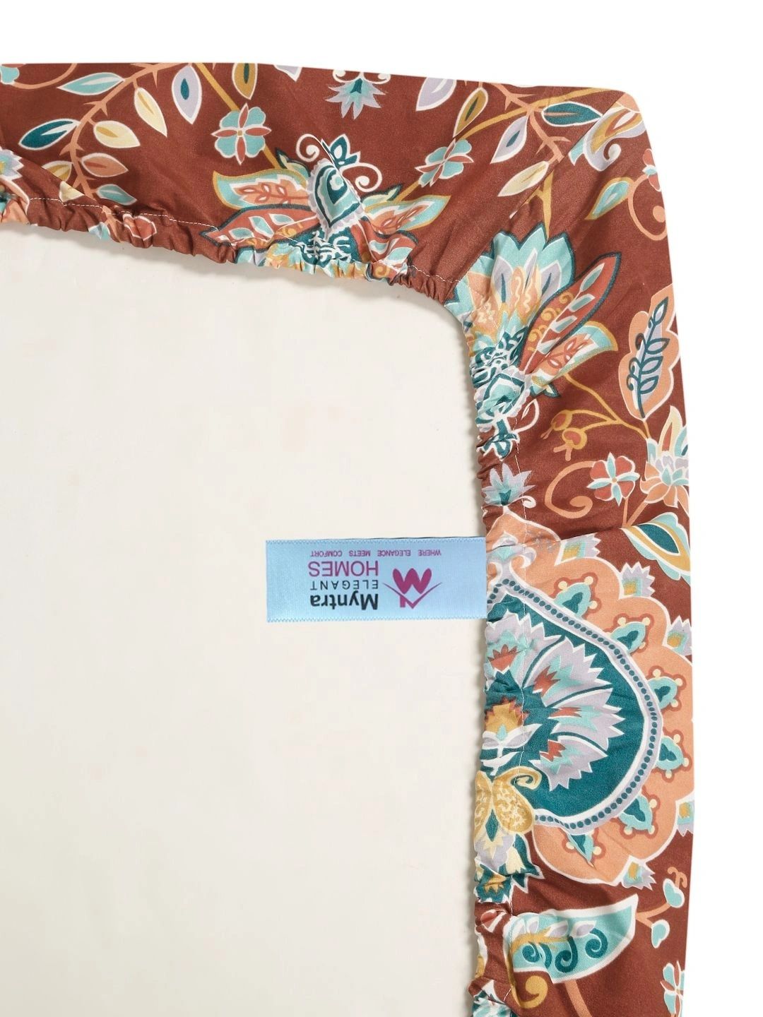 Myntra Elegant Homes Rust Ethnic Motifs 300 TC King Bedsheet with 2 Pillow Covers