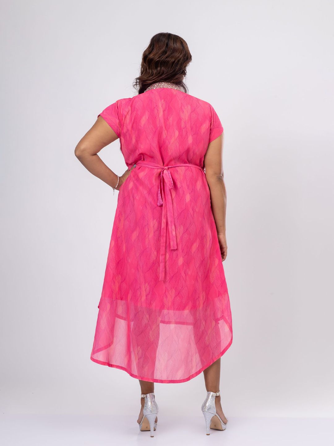 Pakaian Mamicha Wanita Mandarin Collar Satin A-Line