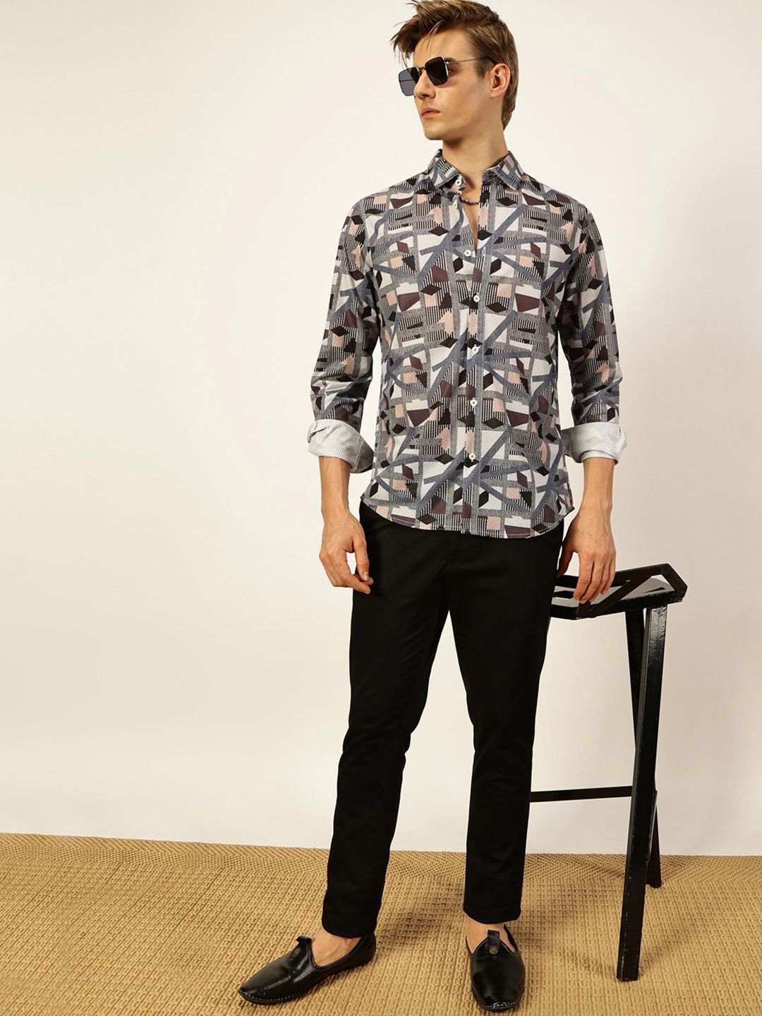 Thomas Scott Men Premium Slim Fit Opaque Printed Casual Shirt